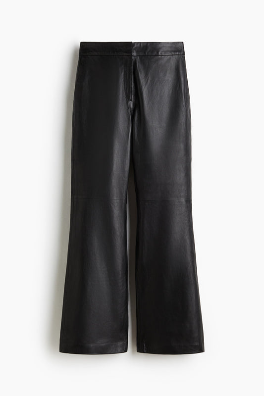 Bootcut leather trousers