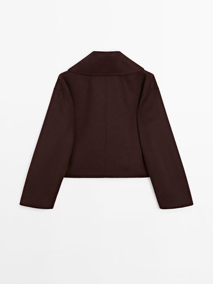 Short wool blend coat