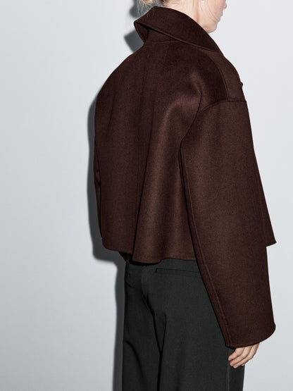 Short wool blend coat
