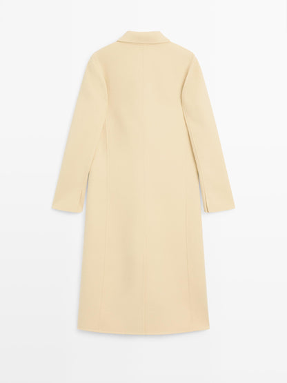 Long wool blend surplice coat