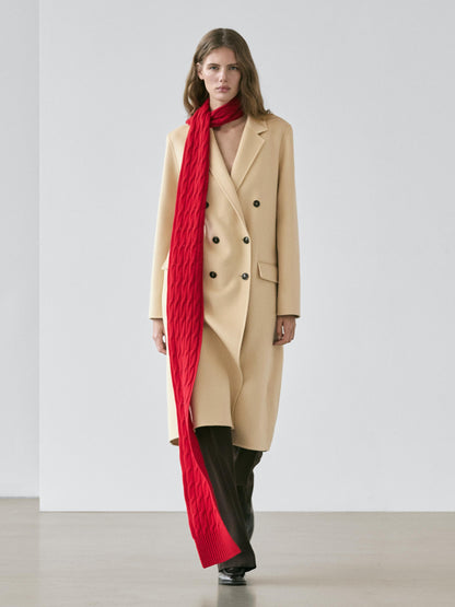 Long wool blend surplice coat