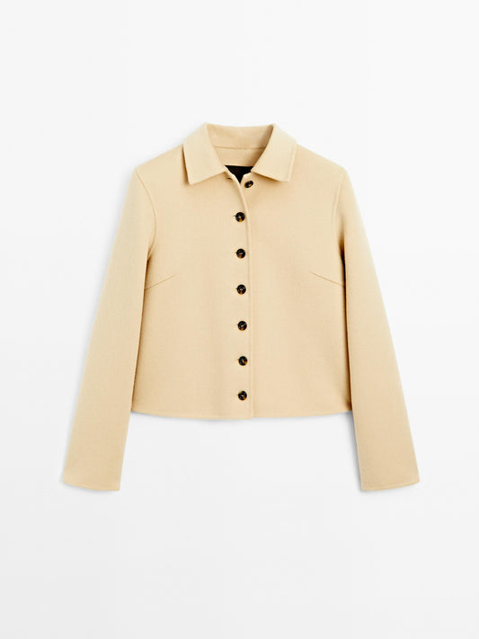 Short wool blend coat