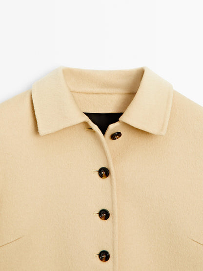 Short wool blend coat