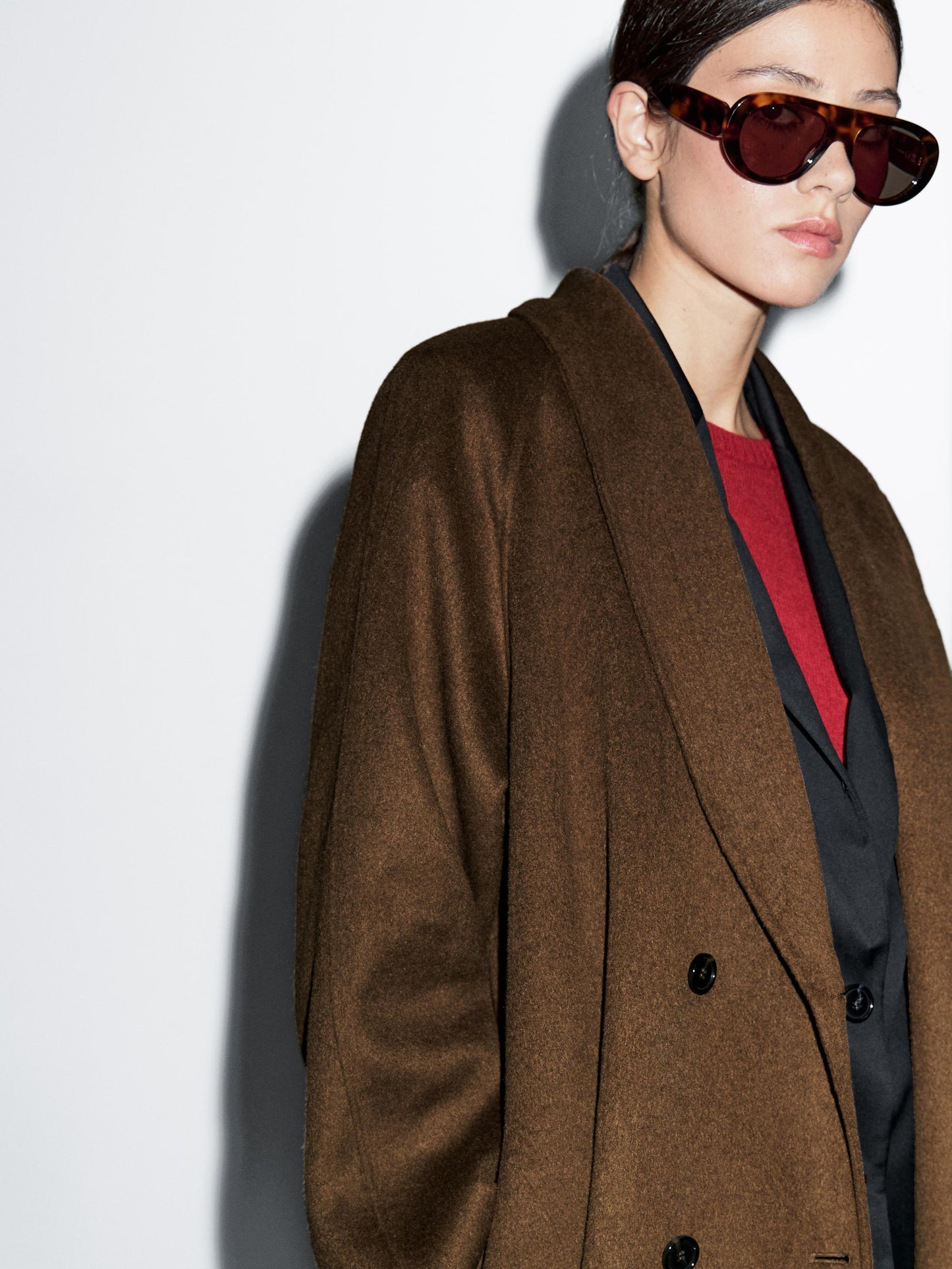 Long wool blend coat