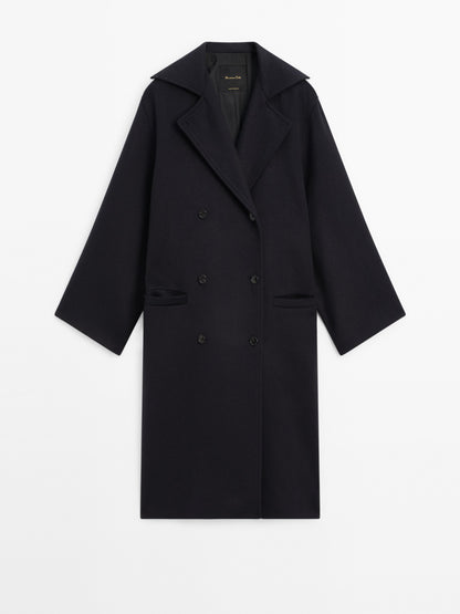 Long wool blend trench coat