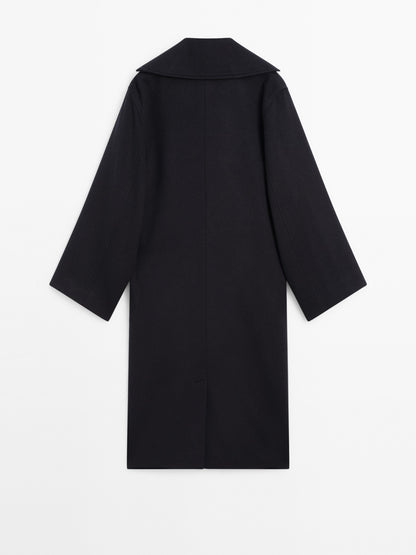 Long wool blend trench coat