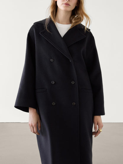 Long wool blend trench coat