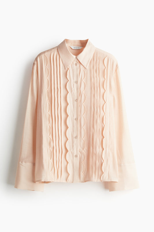 Pleat-front shirt