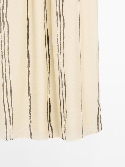 Flowing stripe print midi dress
