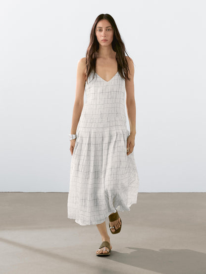 Plaid midi dress