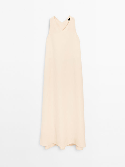 Long flowing V-neck dress