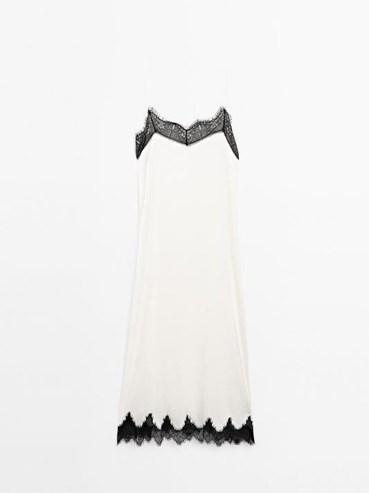 Long contrast camisole dress