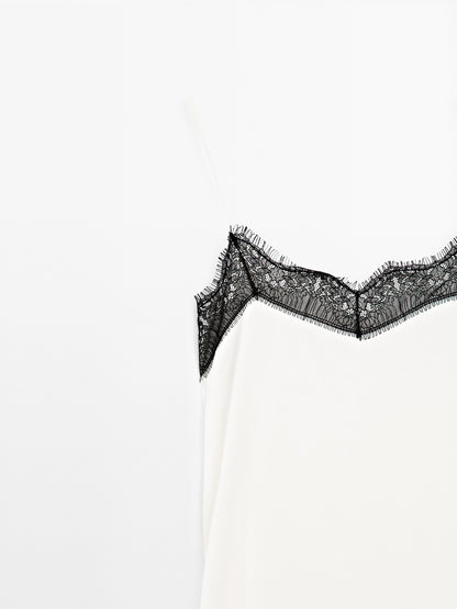 Long contrast camisole dress