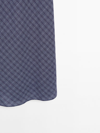 Long checked dress with back detail