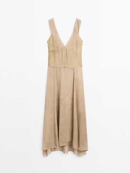 Long flowing V-neck dress