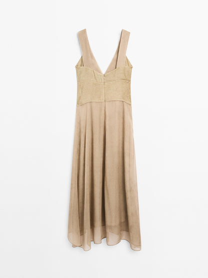 Long flowing V-neck dress