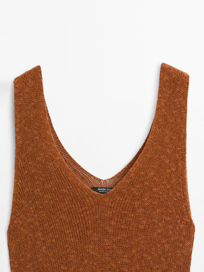 Long knit crossover dress