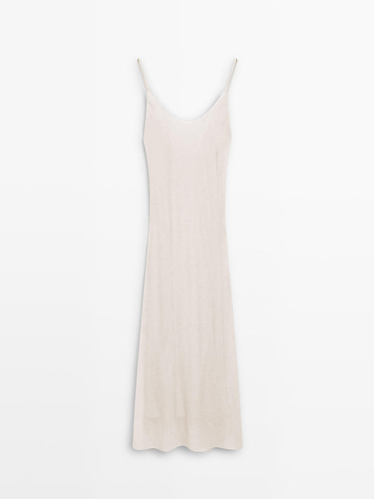 Wool blend garza textured dress