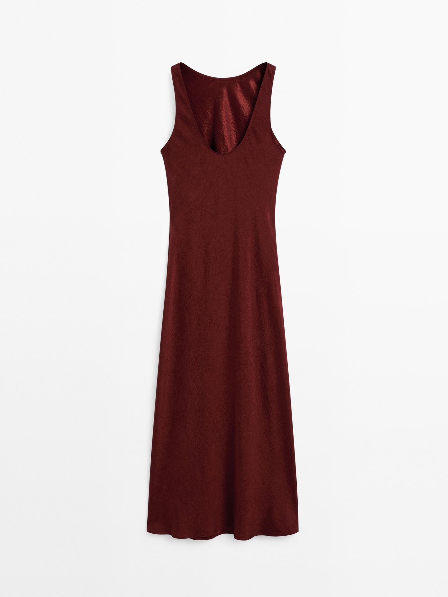 Satin halterneck midi dress