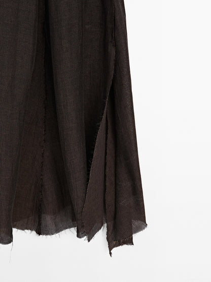 100% linen midi dress