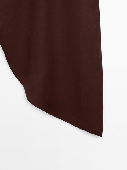Midi dress with asymmetric hem