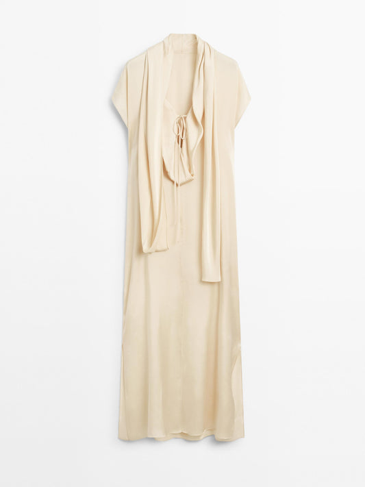 Long flowing dress with scarf detail