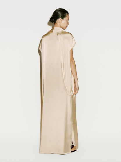 Long flowing dress with scarf detail