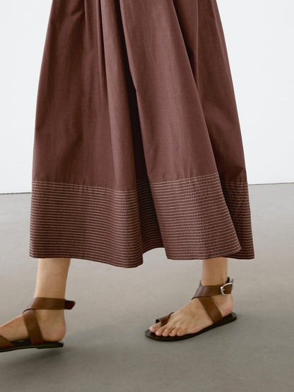 Bodice dress with contrast seams