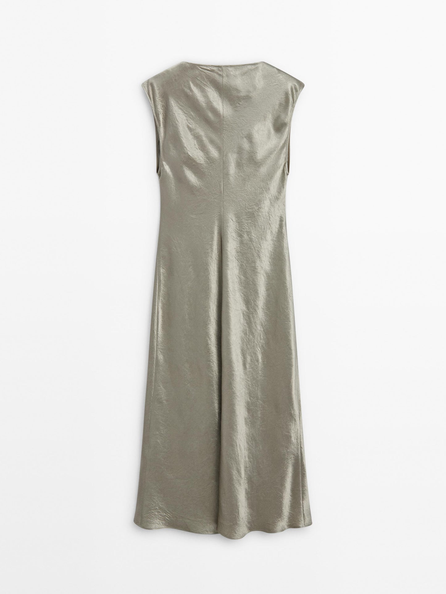 Satin midi dress with cowl neckline