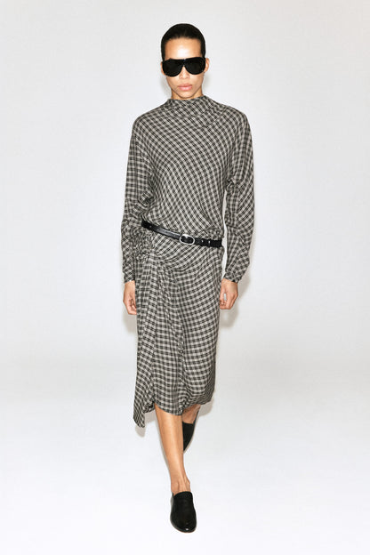 Draped Checked Top