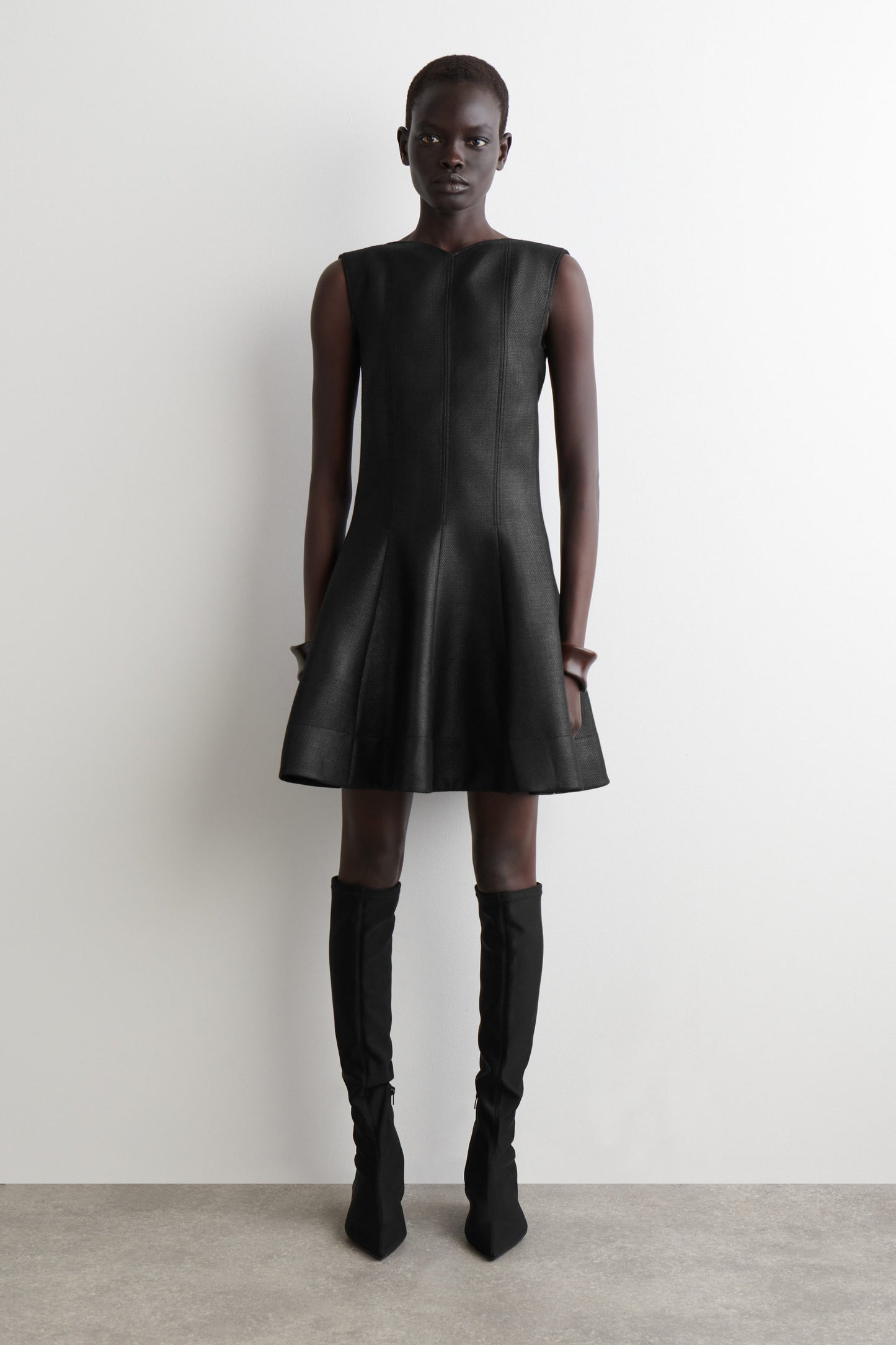 Metallic Wool-Blend Mini Dress