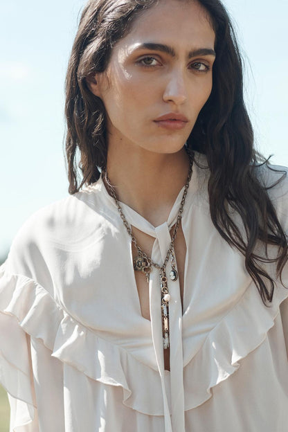 Ruffled Blouse With Bow Limited Edition