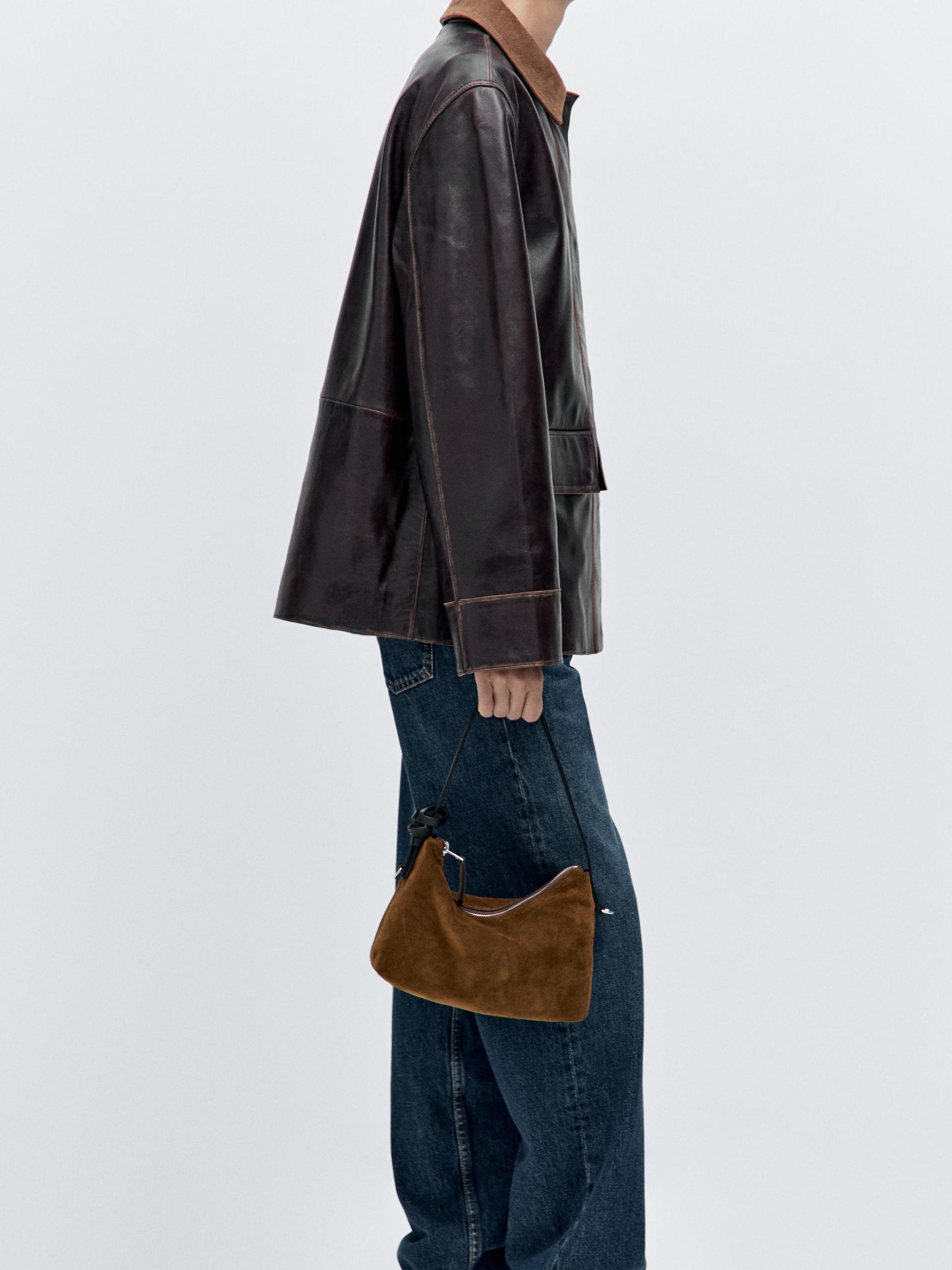 Small split suede leather bag