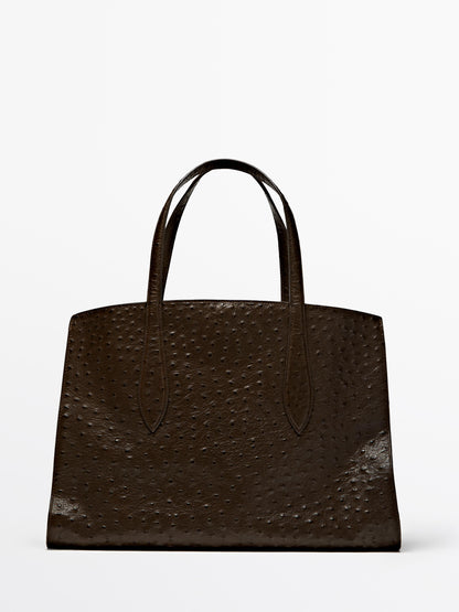 Icon maxi bag in textured leather