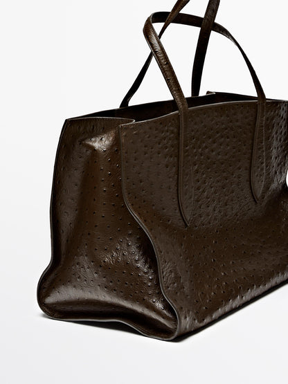 Icon maxi bag in textured leather
