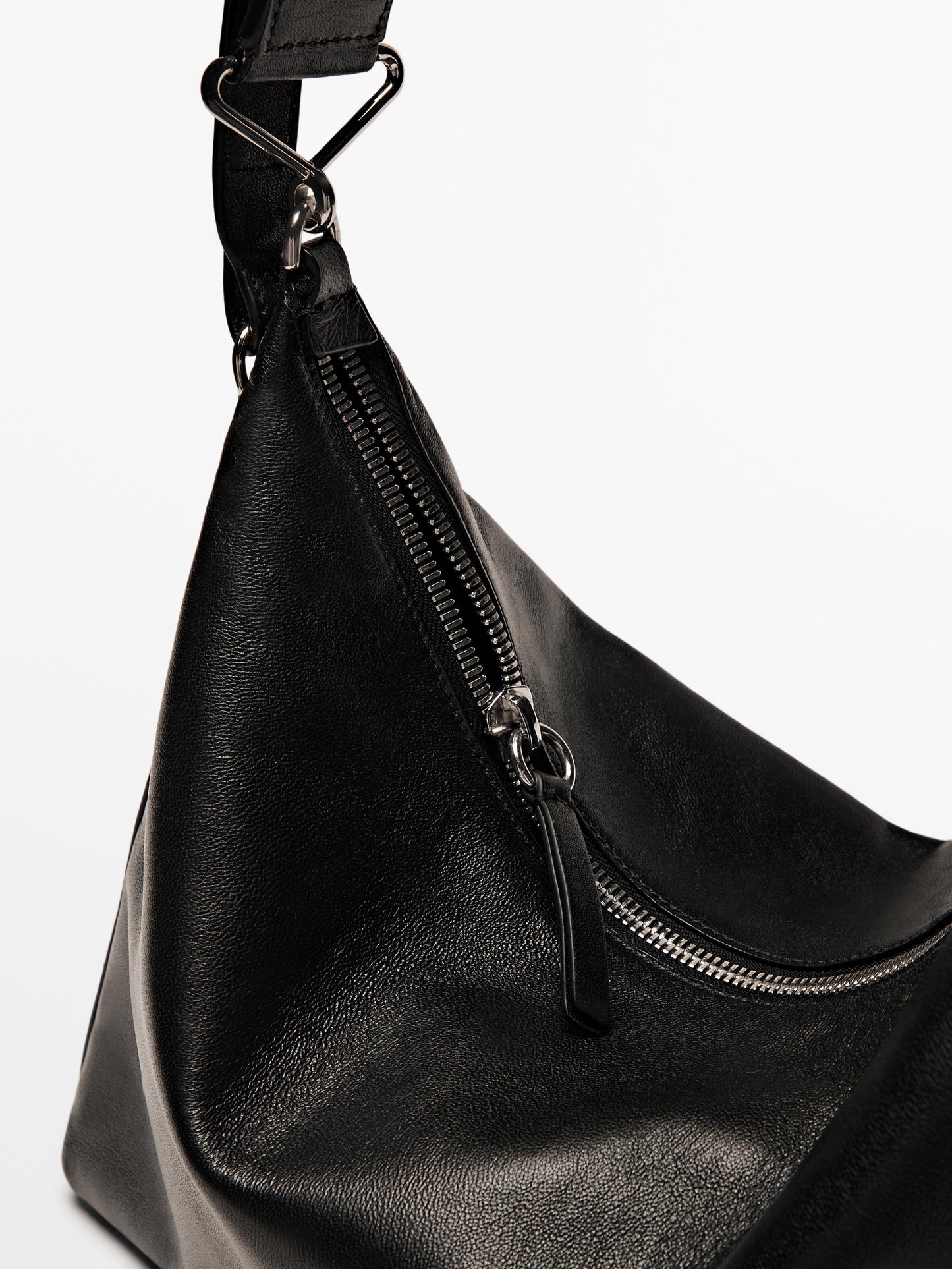 Nappa leather bag with double strap