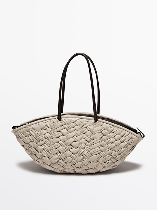 Nappa leather tote bag with detachable interior