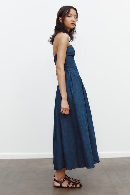 Denim TRF midi dress