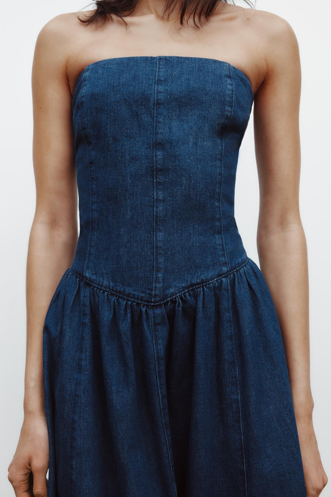 Denim TRF midi dress