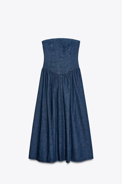 Denim TRF midi dress