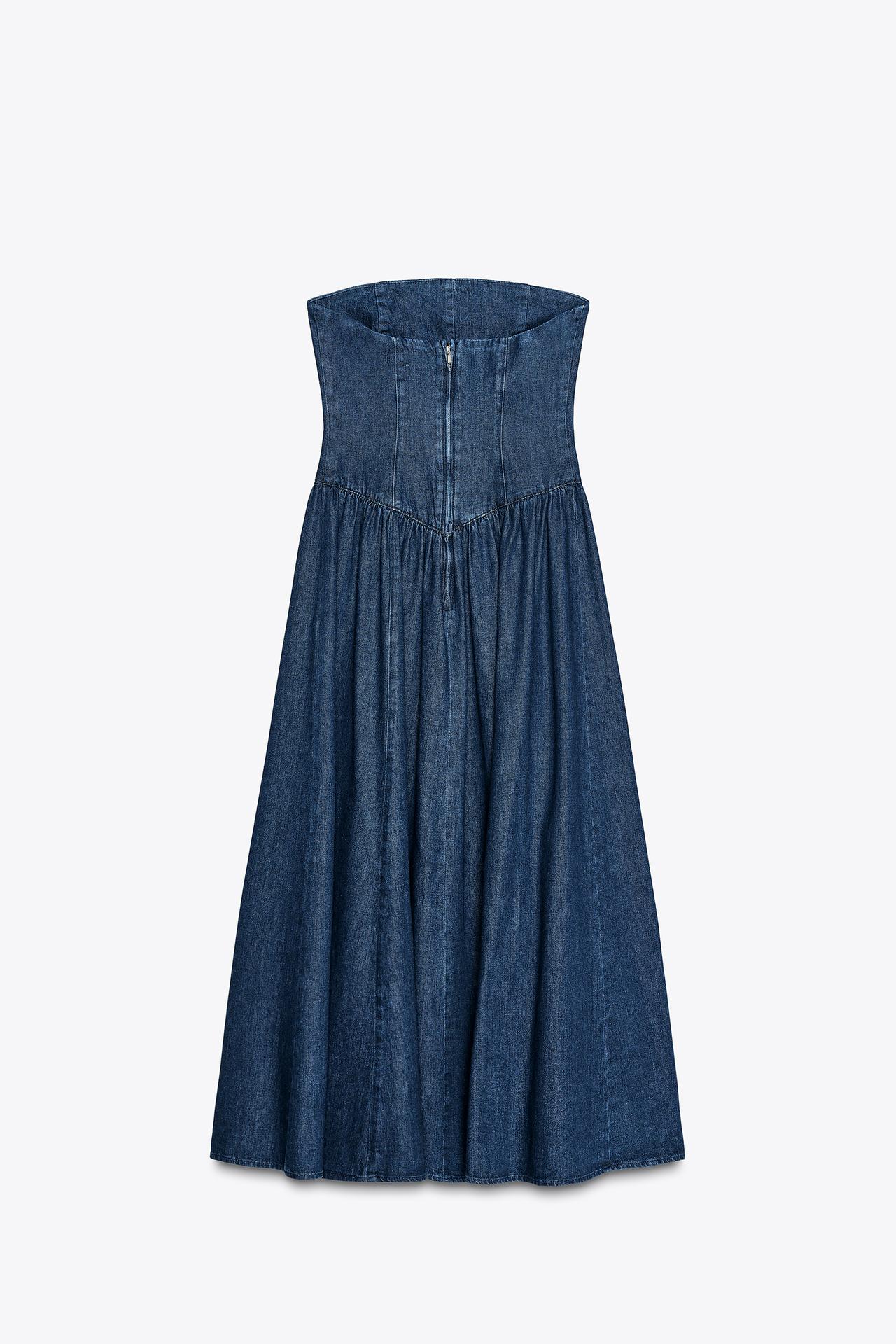 Denim TRF midi dress