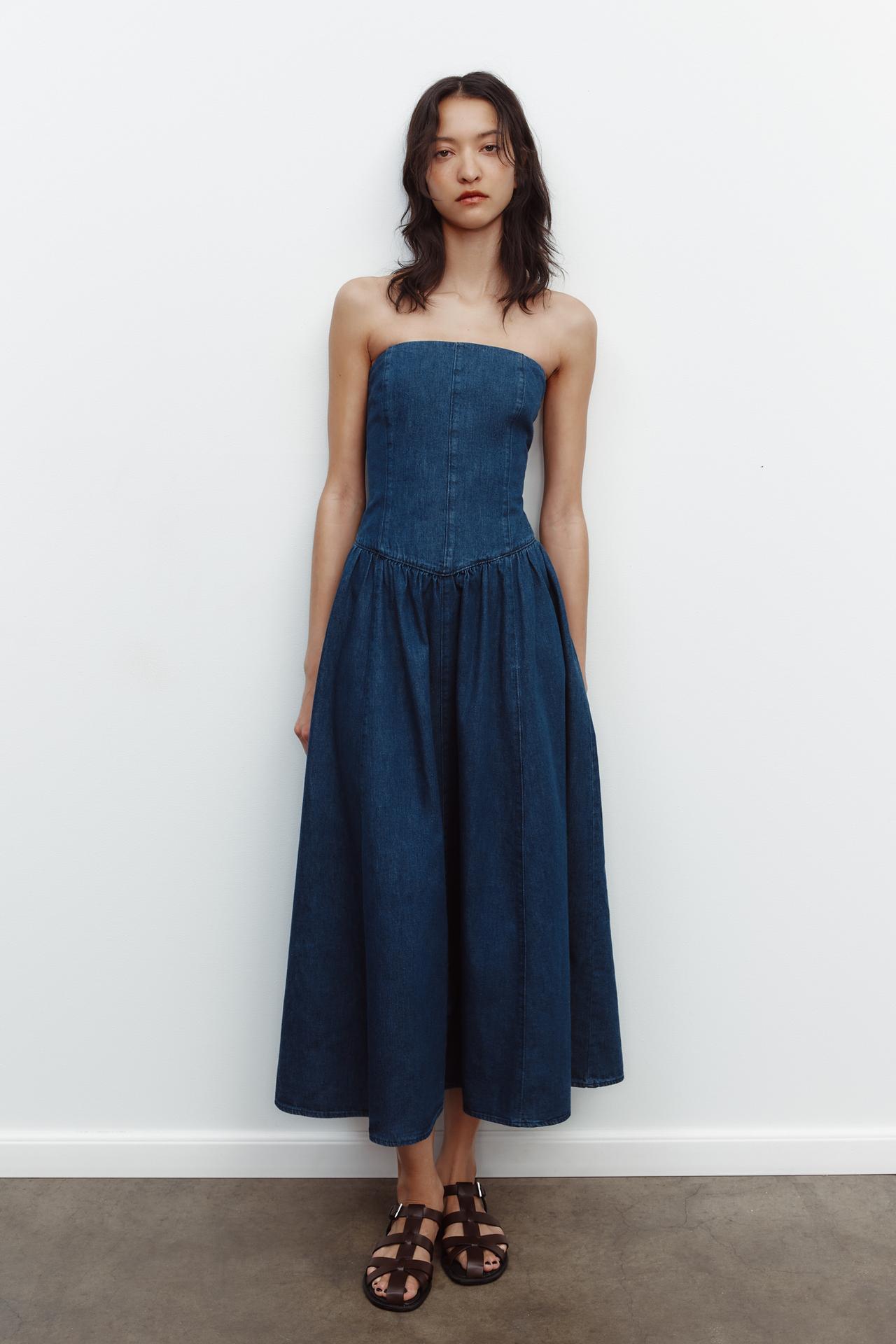 Denim TRF midi dress