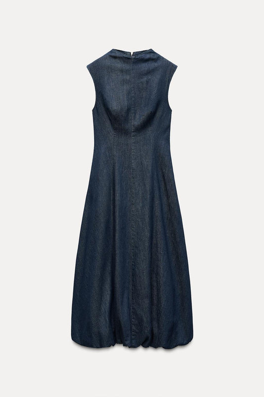 Denim balloon dress