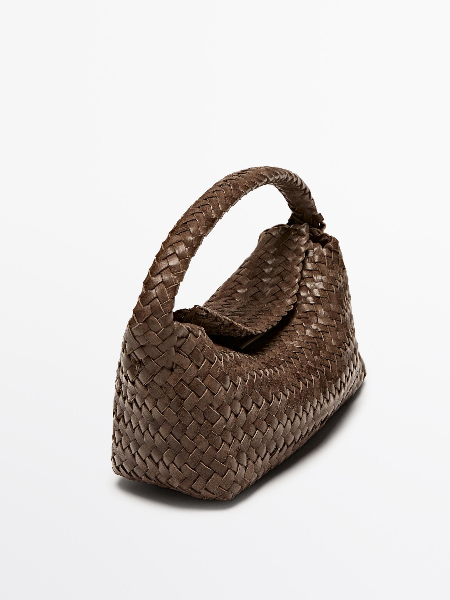 Braided nappa leather crossbody bag