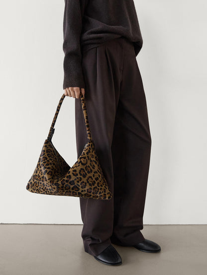 Animal print leather shoulder bag · Green Tones · Accessories | Massimo Dutti