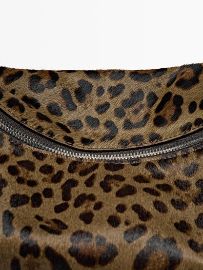 Animal print leather shoulder bag · Green Tones · Accessories | Massimo Dutti