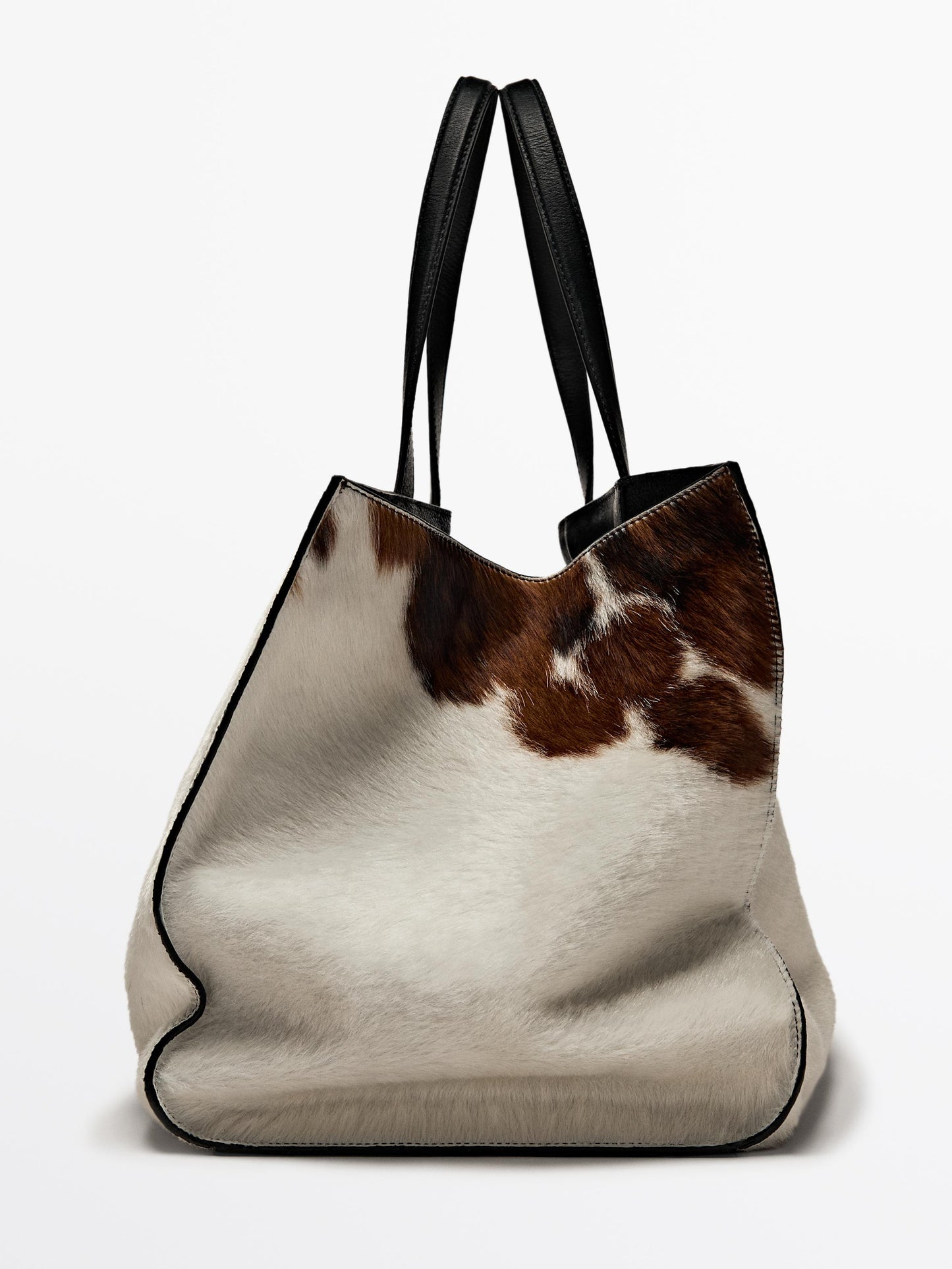 Animal print hair-on leather maxi tote bag