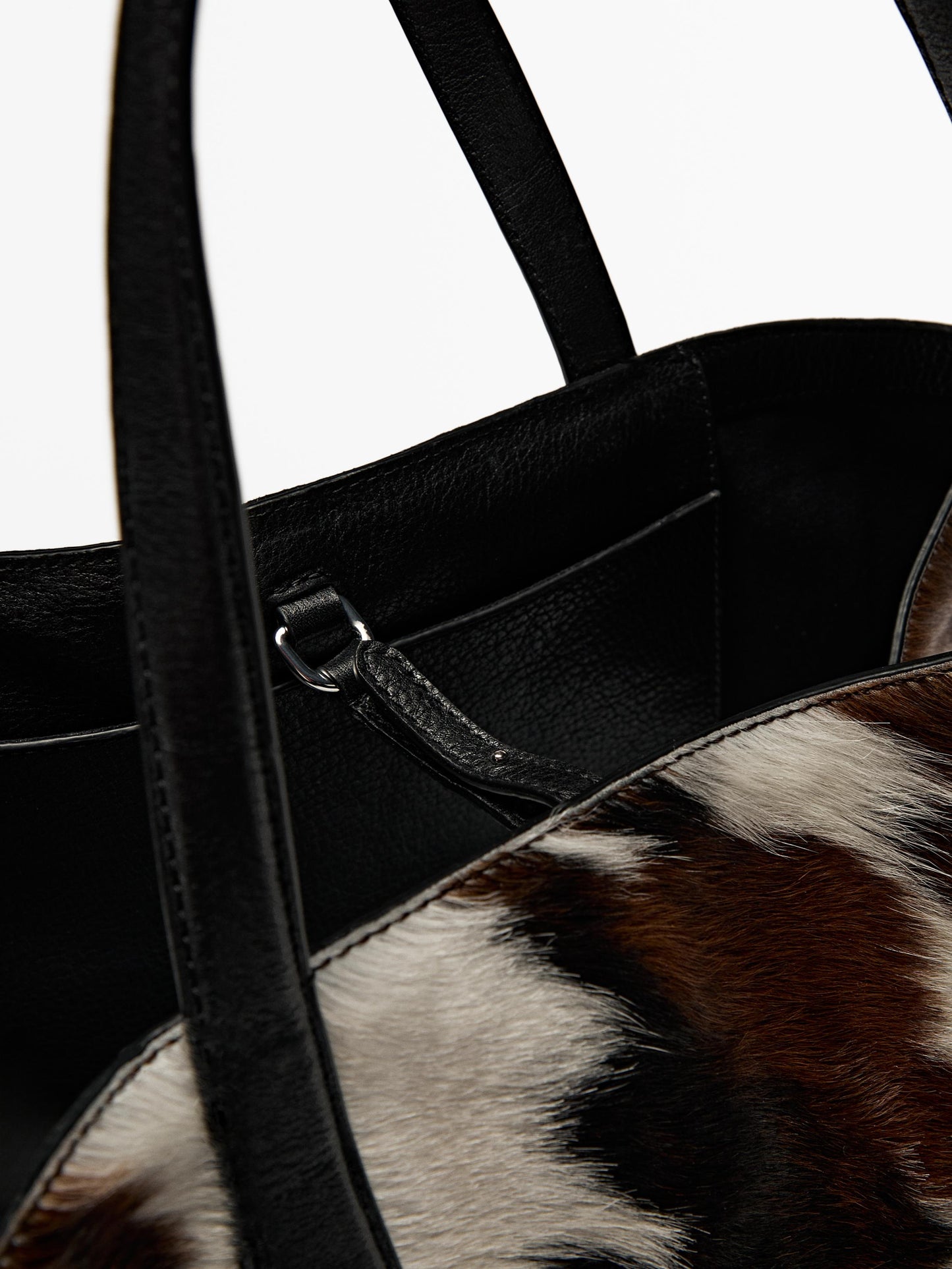 Animal print hair-on leather maxi tote bag