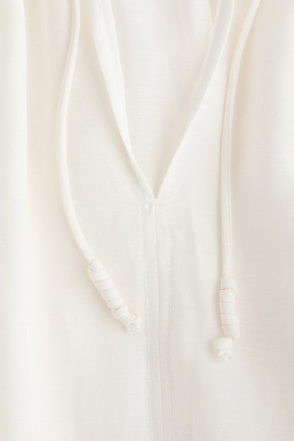 Oversized linen-blend shirt