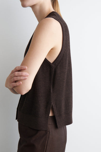 Ribbed Merino Wool-Blend Vest